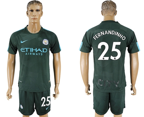 Manchester City #25 Fernandinho Sec Away Soccer Club Jersey - Click Image to Close